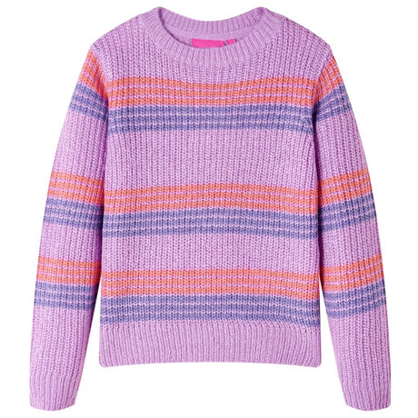 Sweter dziecięcy Vidaxl z dzianiny w paski 116 liliowo-różowy