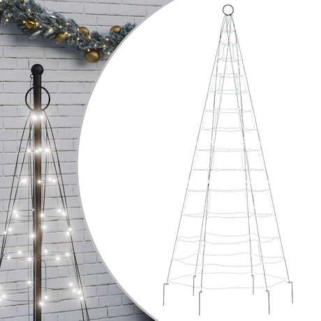 Choinka LED Vidaxxl na maszcie flagowym 200 diod LED zimny biały 180 cm