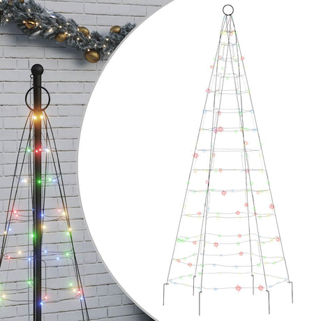 Choinka LED Vidaxxl na maszcie 200 diod LED kolorowych 180 cm