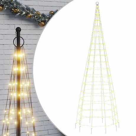 Choinka LED Vidaxxl na maszcie flagowym 550 diod LED o barwie ciepłej bieli 300 cm