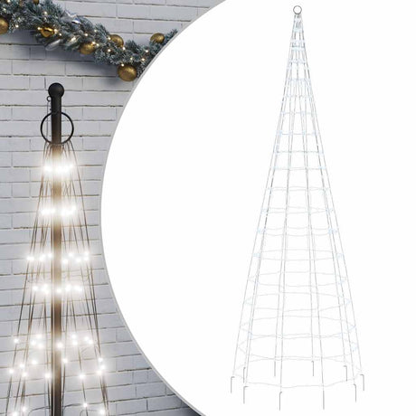Choinka LED Vidaxxl na maszcie flagowym 550 diod LED zimny biały 300 cm