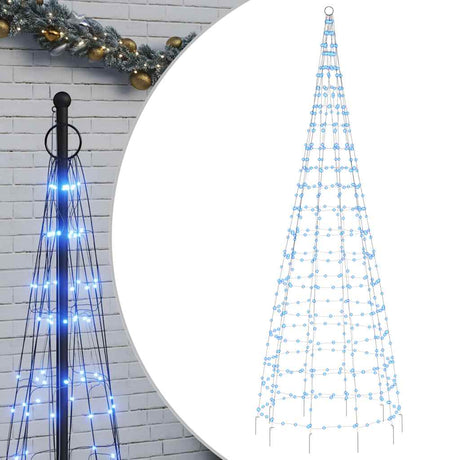 Choinka LED Vidaxxl na maszcie 550 diod LED 300 cm niebieska