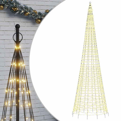 Choinka LED Vidaxxl na maszcie flagowym 1534 diody LED o barwie ciepłej bieli 500 cm