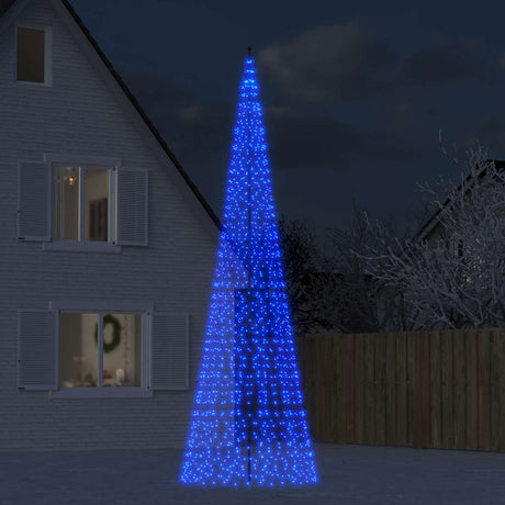 Choinka LED Vidaxxl na maszcie 1534 diody LED 500 cm niebieska