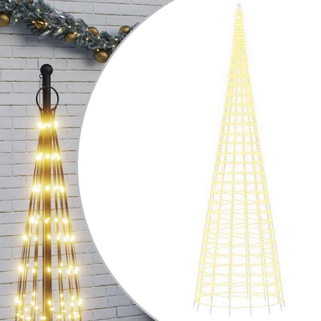 Choinka LED Vidaxxl na maszcie flagowym 3000 diod LED o barwie ciepłej bieli 800 cm