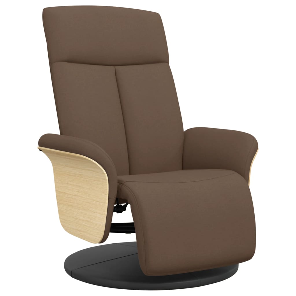 Vidaxl fauteuil verstelbaar met voetensteun stof bruin