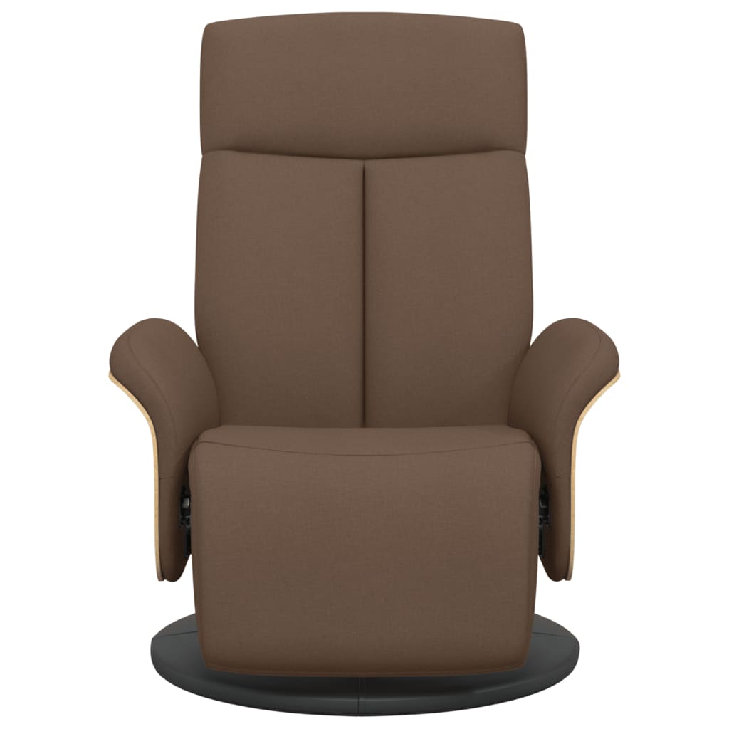 Vidaxl fauteuil verstelbaar met voetensteun stof bruin