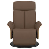 Vidaxl fauteuil verstelbaar met voetensteun stof bruin
