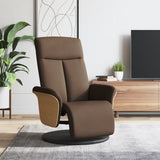 Vidaxl fauteuil verstelbaar met voetensteun stof bruin