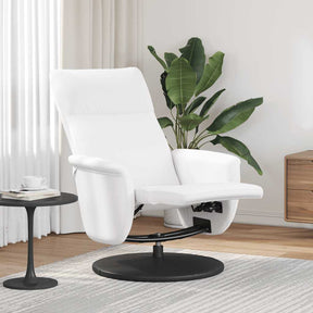 Vidaxl fauteuil verstelbaar met voetensteun kunstleer wit