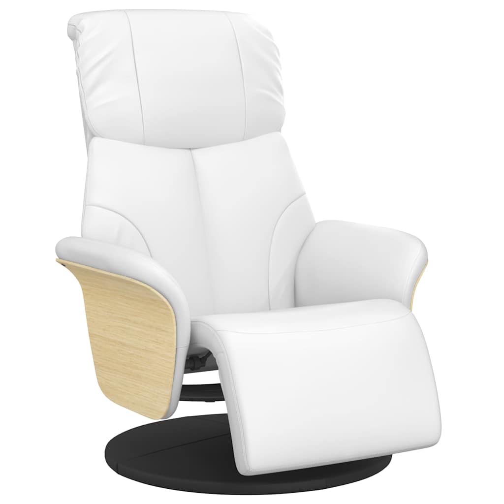 Vidaxl fauteuil verstelbaar met voetensteun kunstleer wit