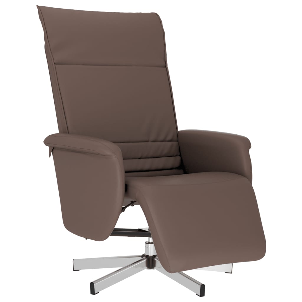 Vidaxl fauteuil verstelbaar met voetensteun kunstleer bruin