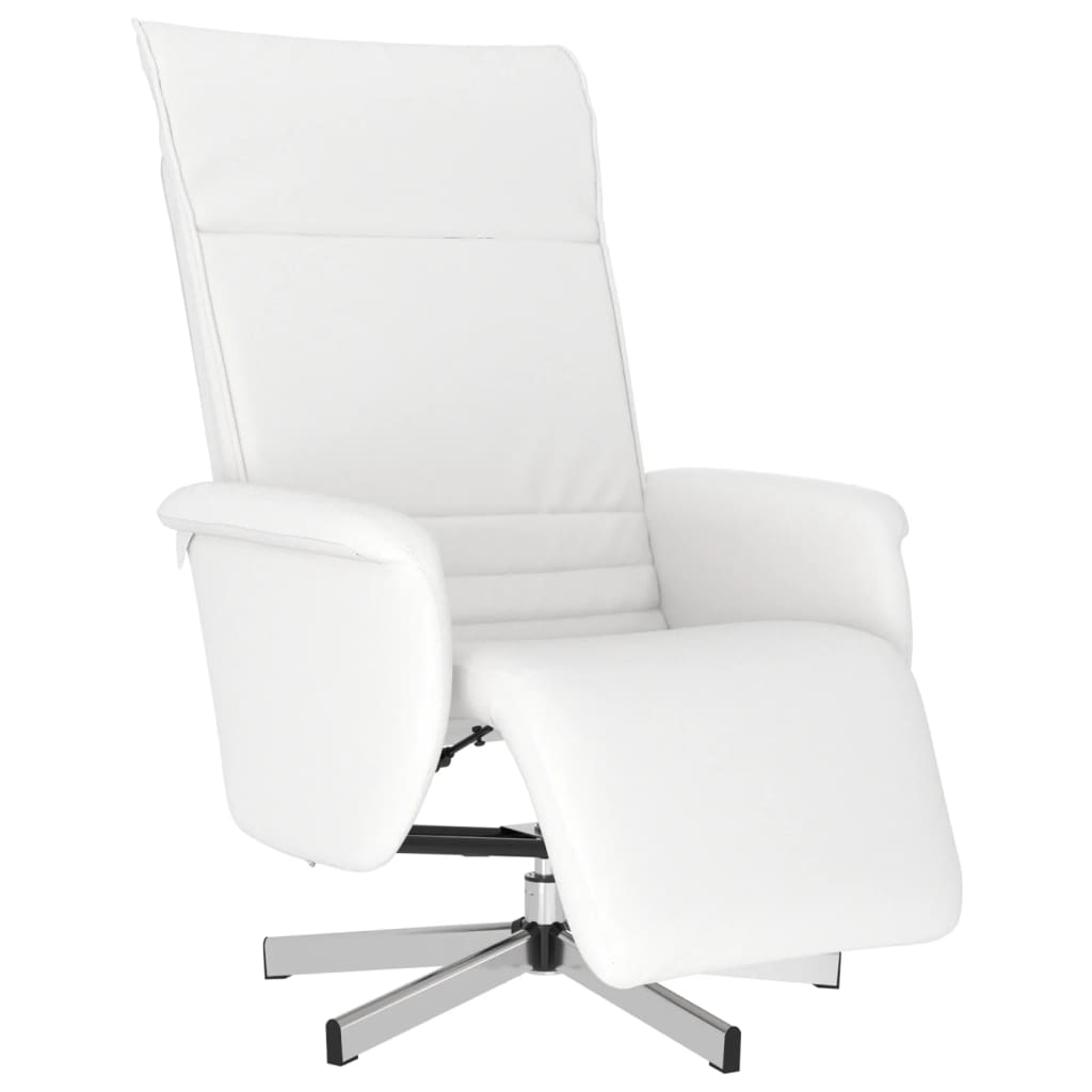 Vidaxl fauteuil verstelbaar met voetensteun kunstleer wit