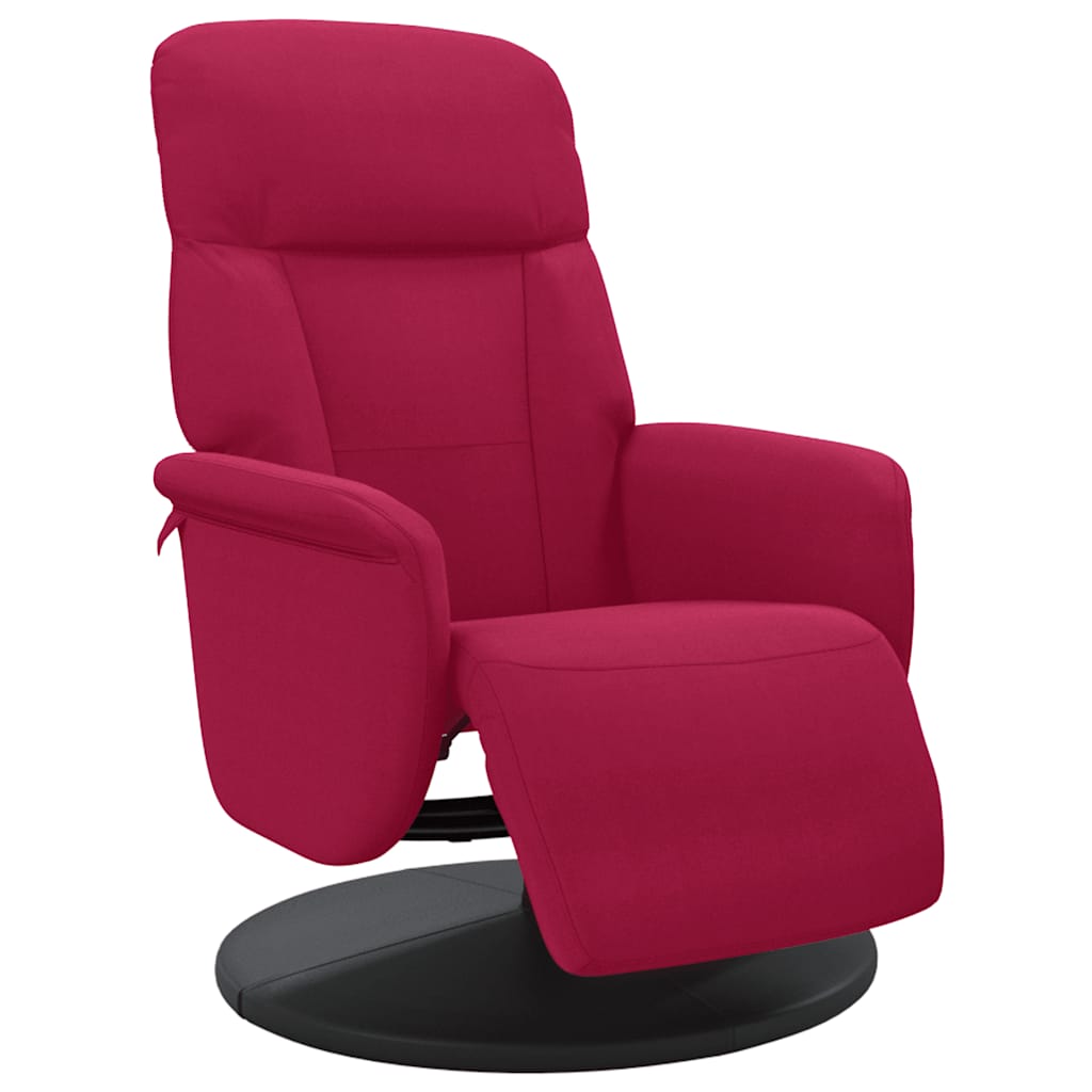 Vidaxl fauteuil verstelbaar met voetensteun fluweel wijnrood