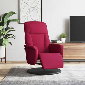 Vidaxl fauteuil verstelbaar met voetensteun fluweel wijnrood