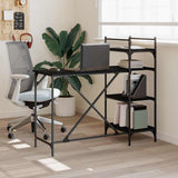 Vidaxl computerbureau met schappen 120x47x109 cm zwart