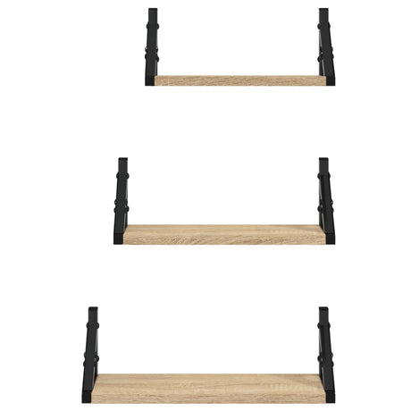 Vidaxl 3-delige wandschappenset bewerkt hout sonoma eikenkleurig