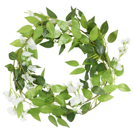 Girlandy kwiatowe VidaXL 6 szt. 200 cm białe