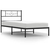 Vidaxl bedframe met hoofdbord metaal zwart 100x190 cm