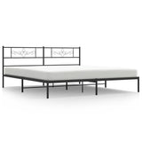 Vidaxl bedframe met hoofdbord metaal zwart 180x200 cm