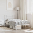 Vidaxl bedframe met hoofdbord metaal wit 107x203 cm