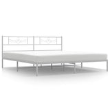 Vidaxl bedframe met hoofdbord metaal wit 183x213 cm