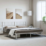Vidaxl bedframe met hoofdbord metaal wit 183x213 cm