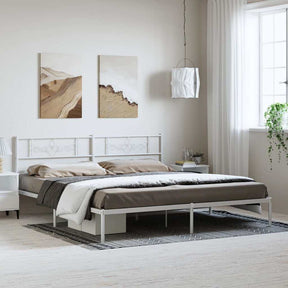 Vidaxl bedframe met hoofdbord metaal wit 183x213 cm
