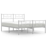 Vidaxl bedframe met hoofd- en voeteneinde metaal wit 120 x 190 cm