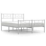 Vidaxl bedframe met hoofd- en voeteneinde metaal wit 140x190 cm