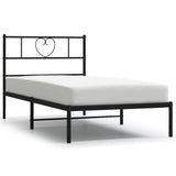 Vidaxl bedframe met hoofdbord metaal zwart 80x200 cm