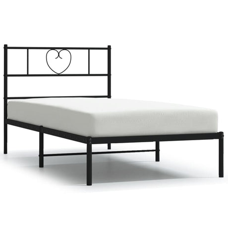 Vidaxl bedframe met hoofdbord metaal zwart 80x200 cm
