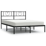 Vidaxl bedframe met hoofdbord metaal zwart 120x190 cm
