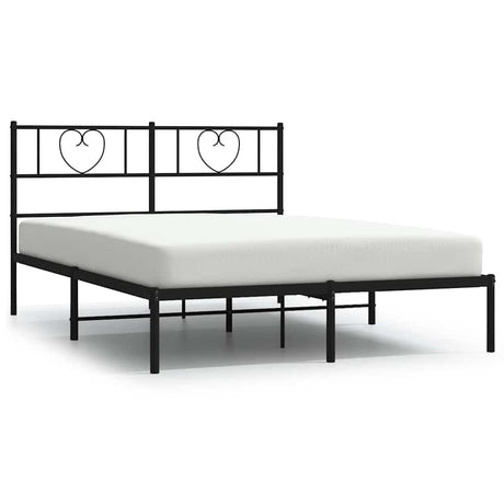 Vidaxl bedframe met hoofdbord metaal zwart 160x200 cm