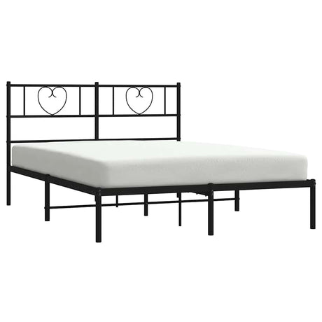 Vidaxl bedframe met hoofdbord metaal zwart 160x200 cm