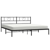 Vidaxl bedframe met hoofdbord metaal zwart 193x203 cm