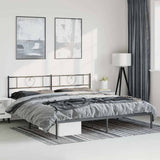 Vidaxl bedframe met hoofdbord metaal zwart 193x203 cm