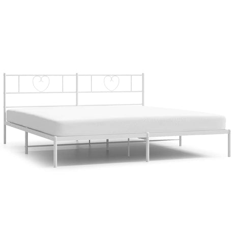 Vidaxl bedframe met hoofdbord metaal wit 183x213 cm