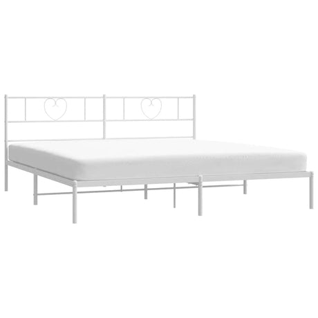 Vidaxl bedframe met hoofdbord metaal wit 183x213 cm