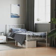 Vidaxl bedframe met hoofd- en voeteneinde metaal wit 90x190 cm