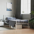 Vidaxl bedframe met hoofd- en voeteneinde metaal wit 90x200 cm