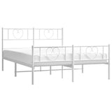 Vidaxl bedframe met hoofd- en voeteneinde metaal wit 120x200 cm