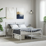 Vidaxl bedframe met hoofd- en voeteneinde metaal wit 120x200 cm