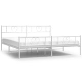 Vidaxl bedframe met hoofd- en voeteneinde metaal wit 183x213 cm