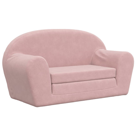 Vidaxl kinderslaapbank 2-zits zacht pluche roze