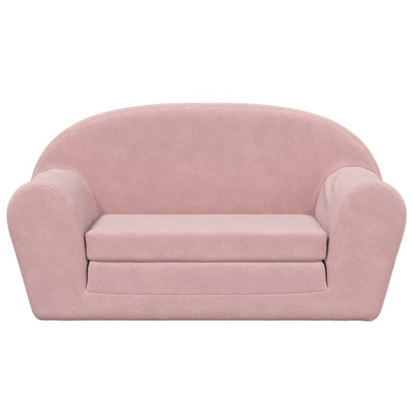 Vidaxl kinderslaapbank 2-zits zacht pluche roze