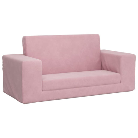Vidaxl kinderslaapbank 2-zits zacht pluche roze
