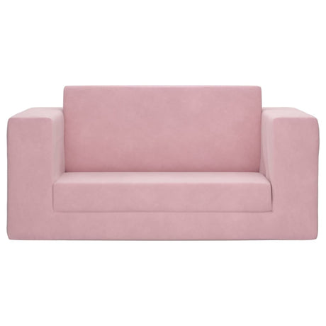 Vidaxl kinderslaapbank 2-zits zacht pluche roze
