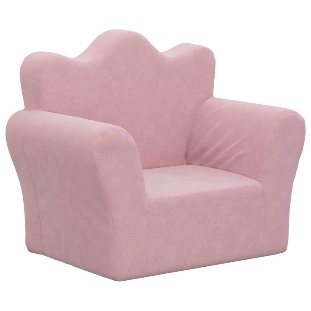 Vidaxl kinderbank zacht pluche roze