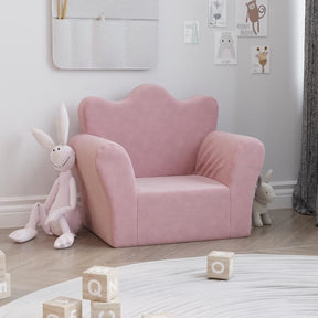Vidaxl kinderbank zacht pluche roze